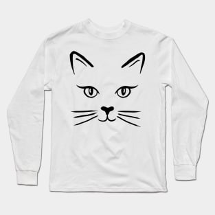 Cute Cat Face Long Sleeve T-Shirt